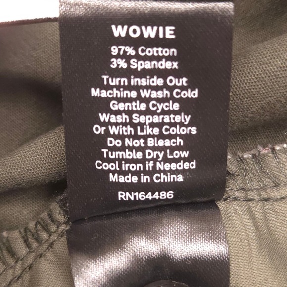 WOWIE Olive Green Jogger Pants Elastic Waist Drawstring Pockets Womens Medium - Picture 4 of 10